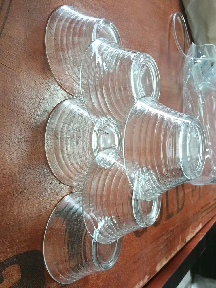 Set of 6 Clear Glass Tumblers