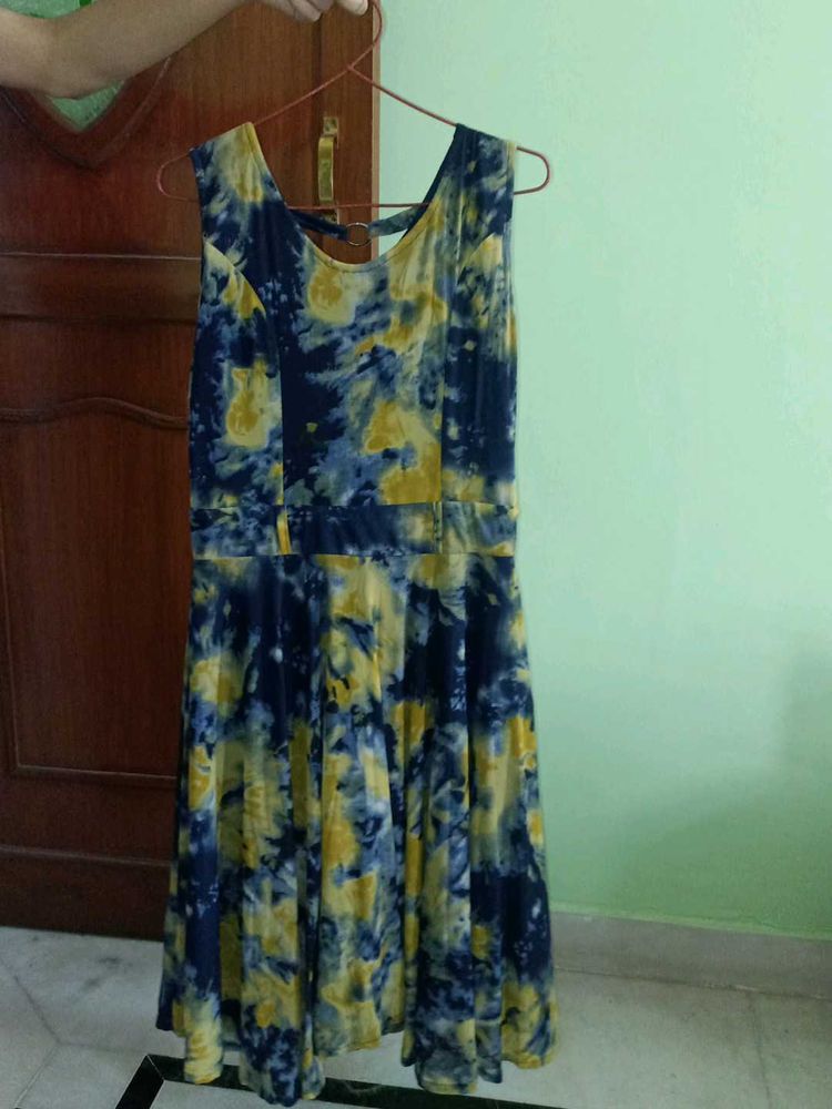 Stylish Tie-Dye Print Dress