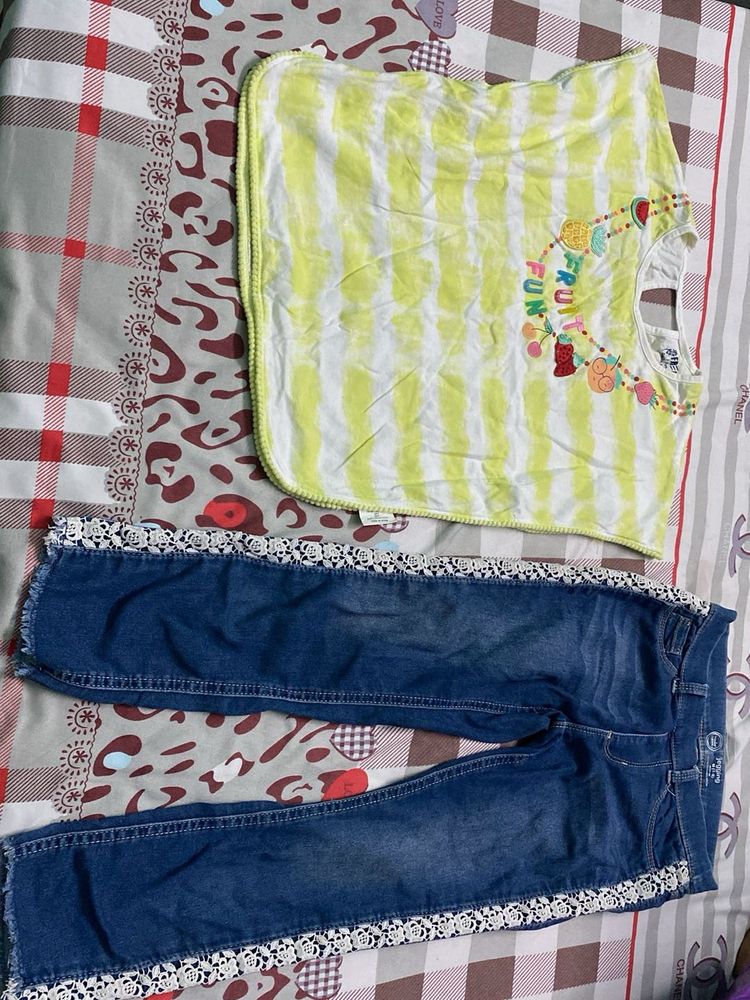 beautiful kids jegging and t-shirt