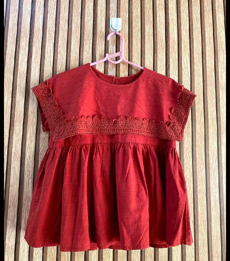EMBROIDERY CUTE FLUFFY TOP FOR WOMEN