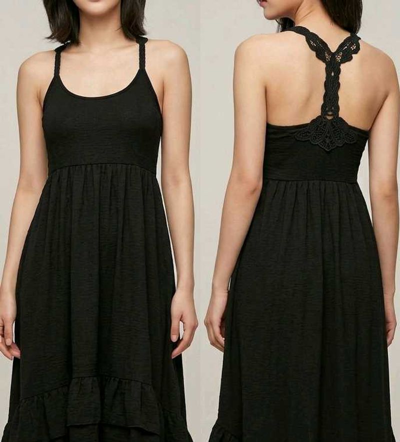 🎀Elegant Black Lace Back Maxi Dress🎀