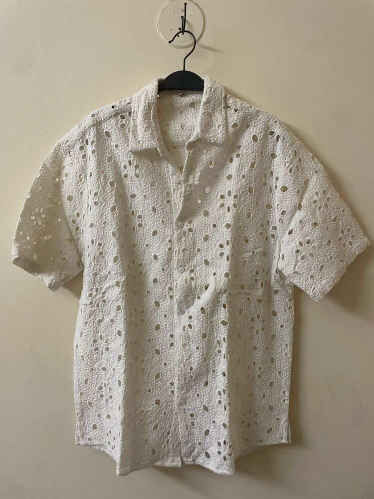 White Eyelet Shirt