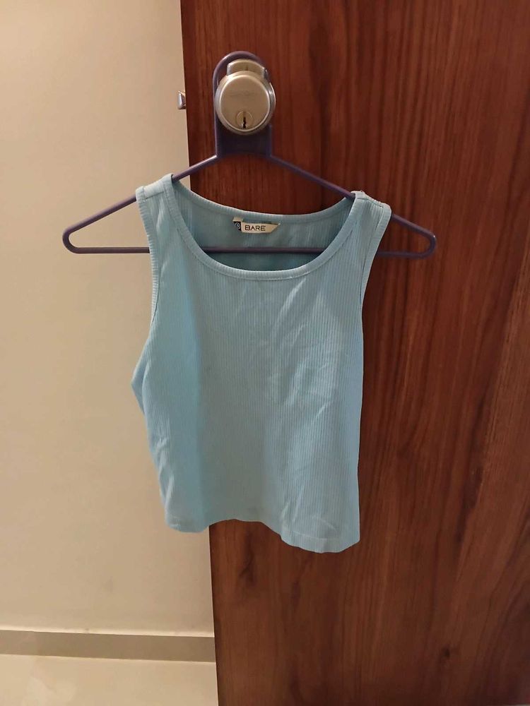 Light Blue Ribbed Tank Top