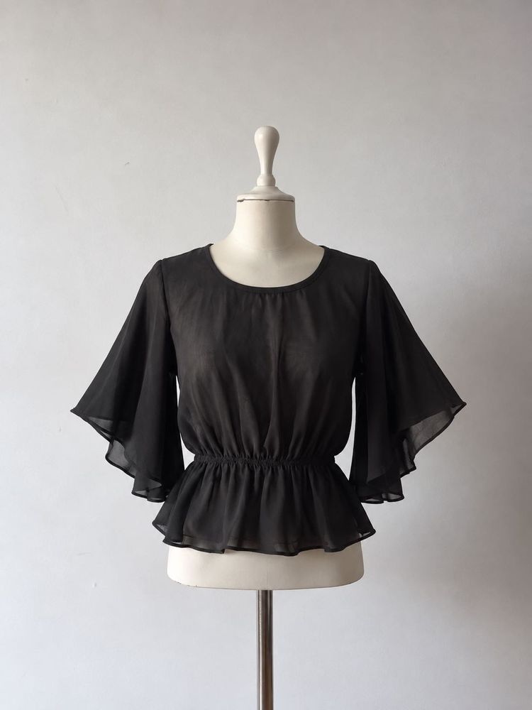 Chic Black Peplum Blouse