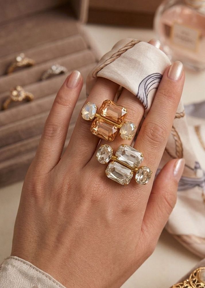 Sparkling Gemstone Statement Rings