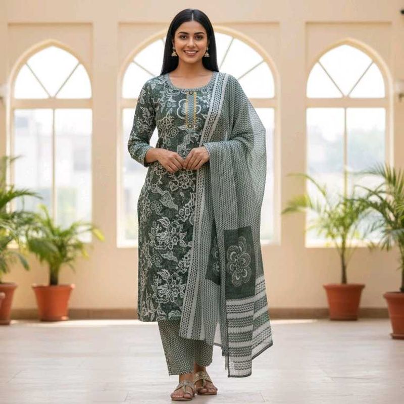 Floral Print Kurta Set
