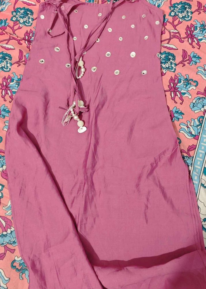 Pink Embellished Kurta set