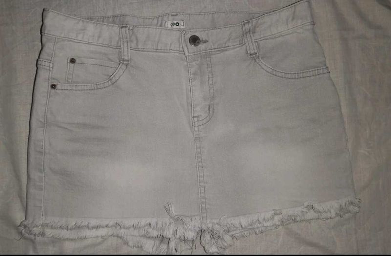 Gray Denim Shorts