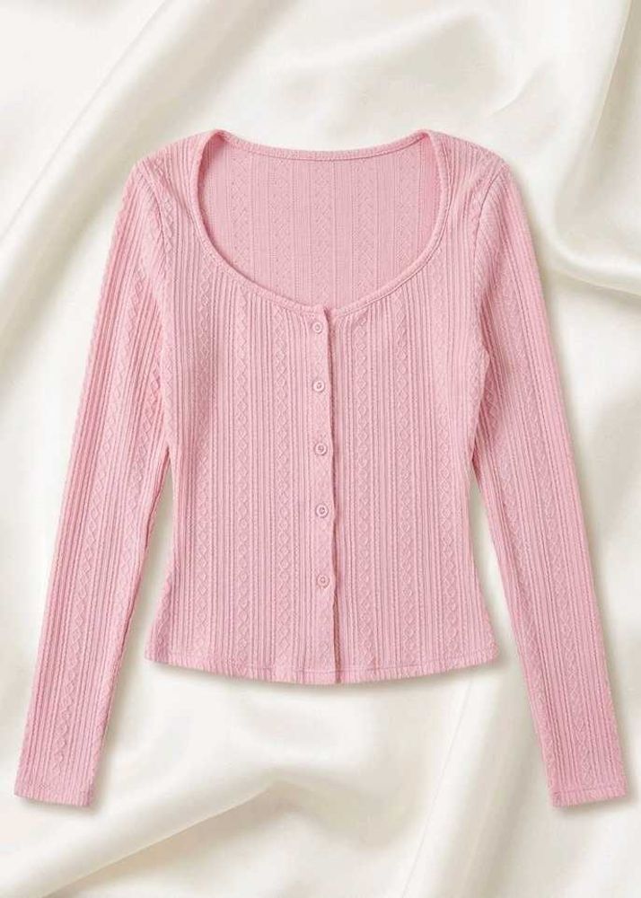 Savana Cute Pink Button-Up Top