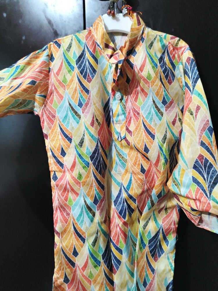 Vibrant Abstract Print Kurta