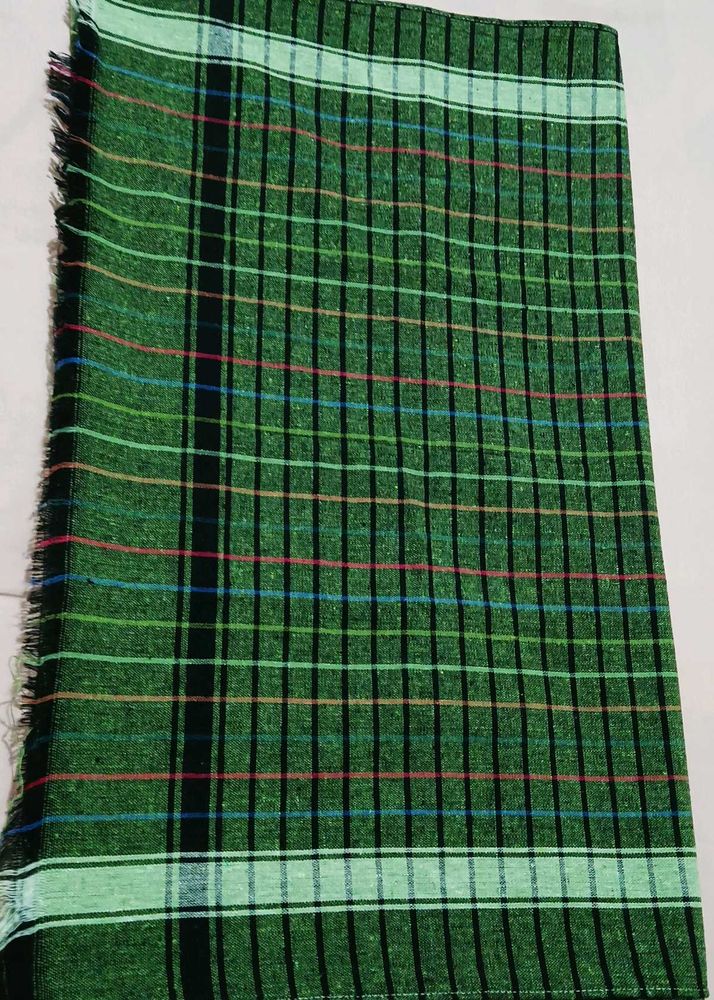 Dark Green Checked  Bath Towel