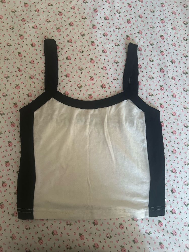 Black and White Spaghetti Strap Tank Top