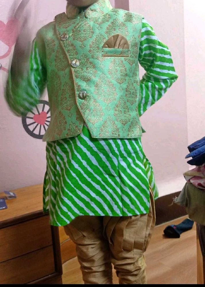 Set Of Kurta Pant N Jacket For Boys