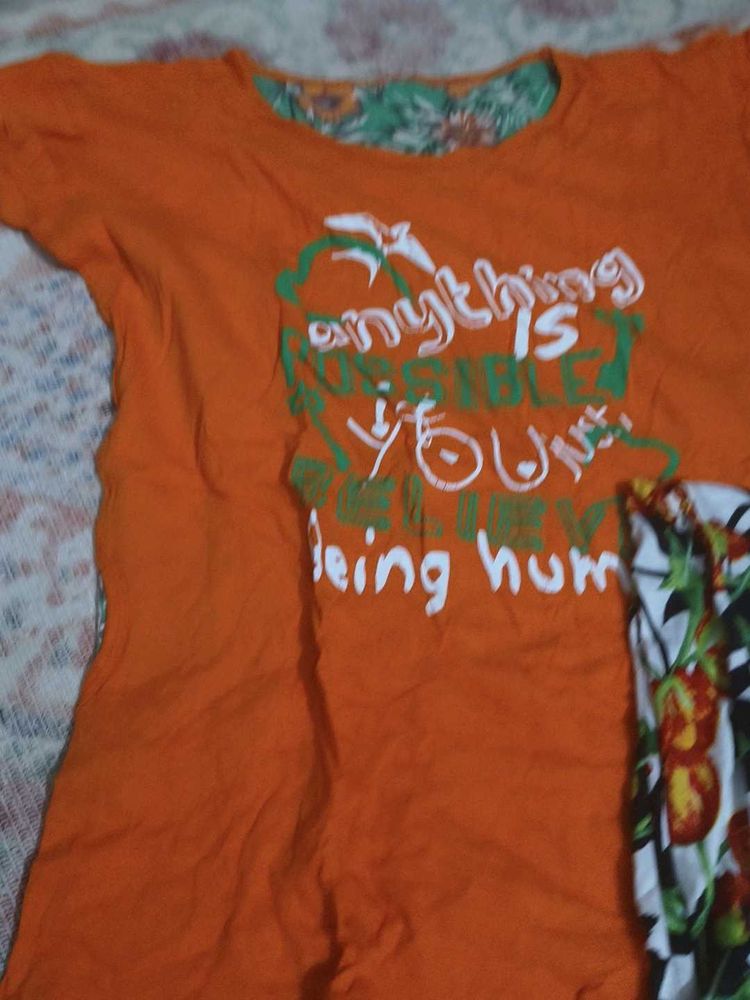 Orange Graphic night suits