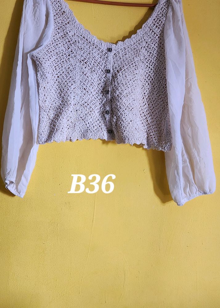 Off White Crochet Top