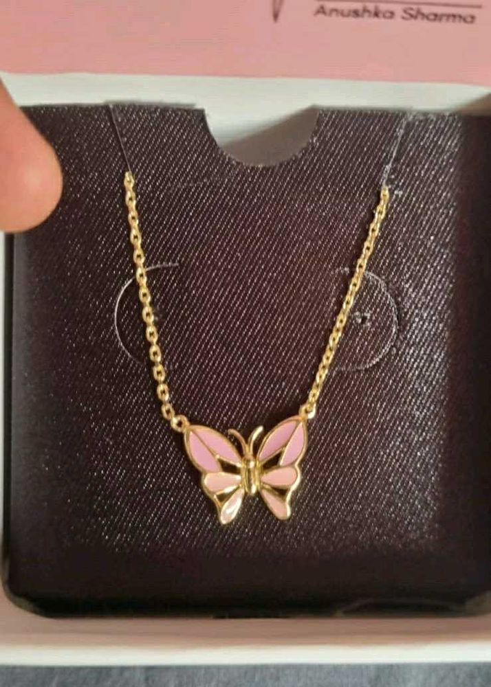 Cute Pink Butterfly Necklace
