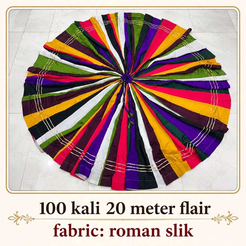 20 mtr gher Vibrant Multicolor Ethnic Skirt