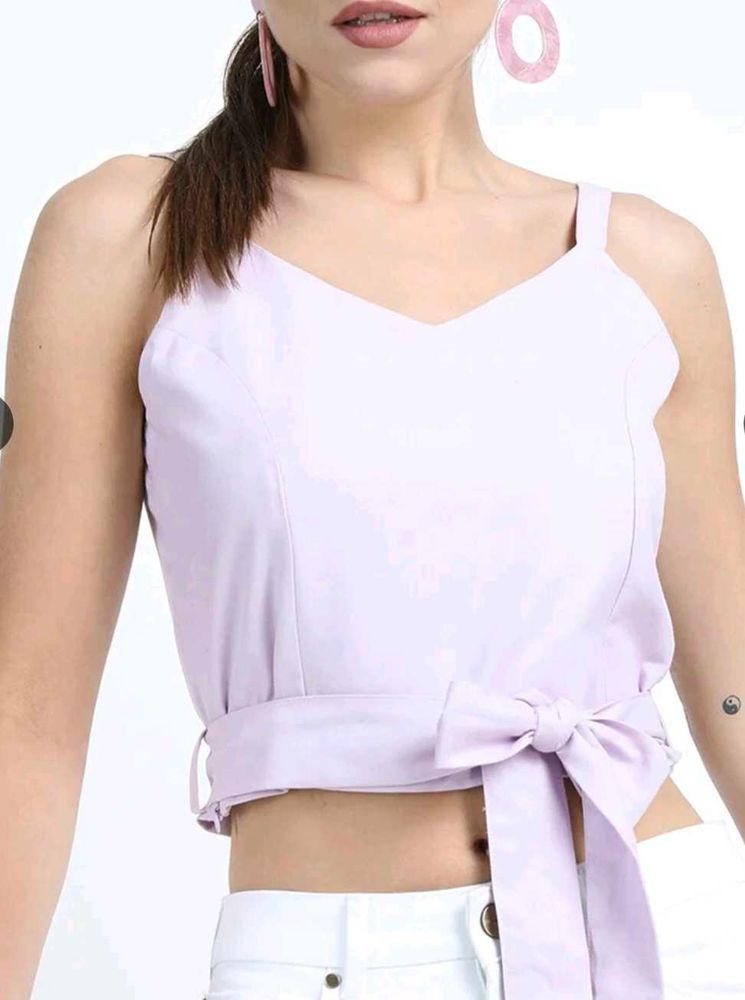 Lavender Wrap Crop Top