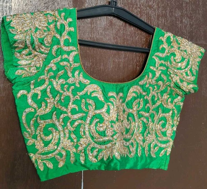 Embroidered Green Blouse