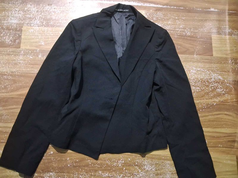 Classy Black Short Coat/Blazer With Tie Up Back
