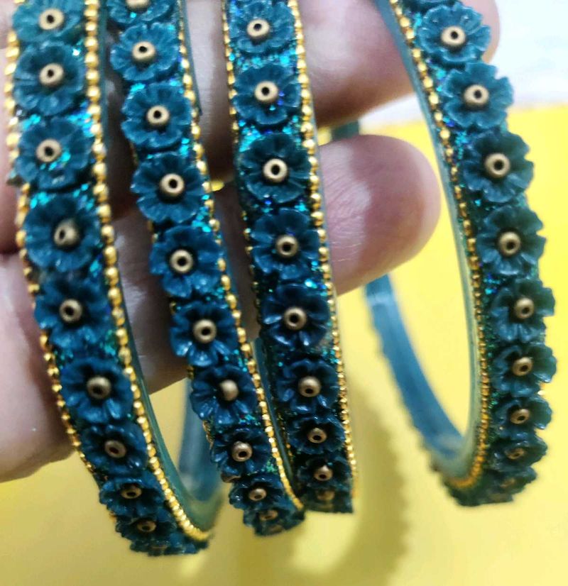 Teal Floral Bangle Set✨ Stunning 💫