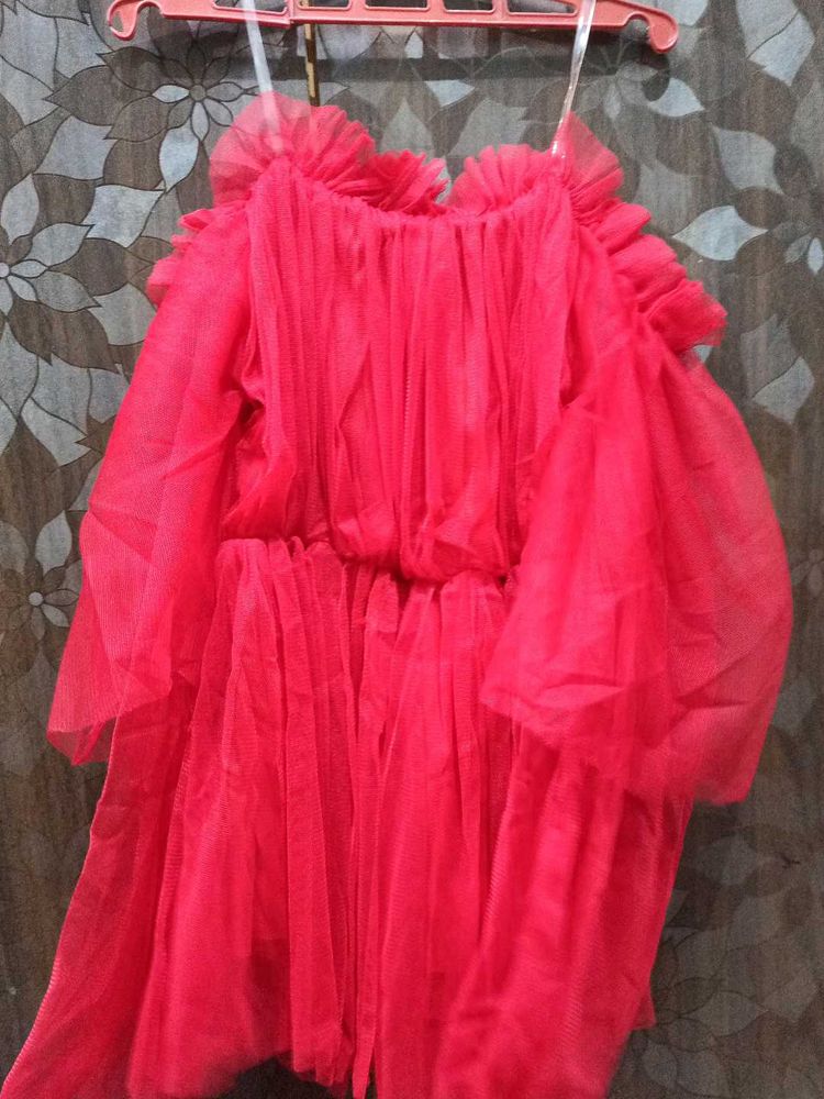 Women's Ruffled Tulle Dress