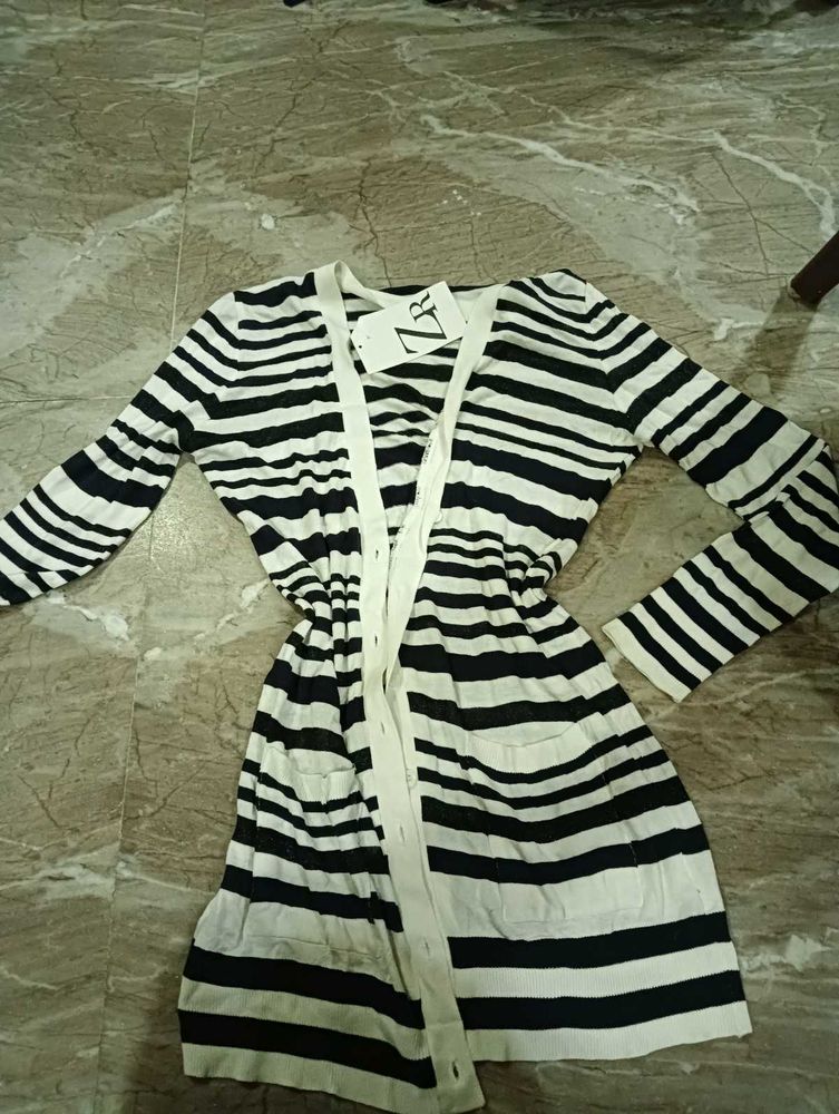 Striped Long Cardigan