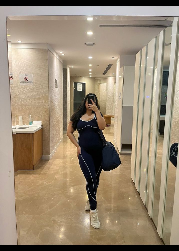 Stylish Navy Blue Athleisure jumpsuit