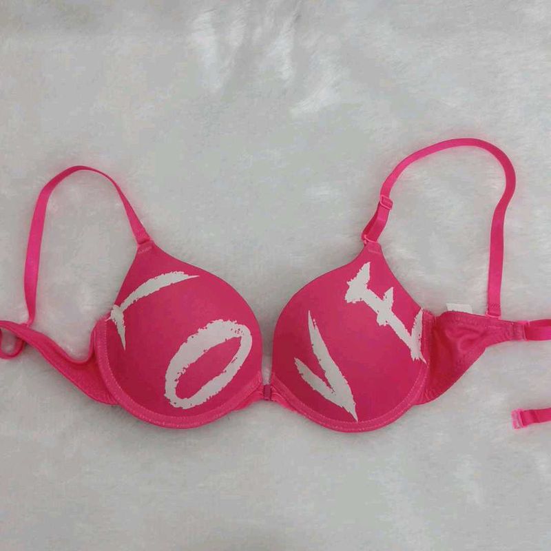 Bright Pink "Love" Padded Bra multifunctional