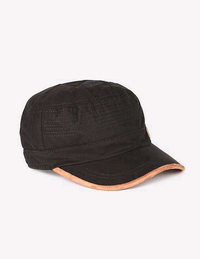 U.S. POLO ASSN.Men Black Panelled Upper Solid Cap