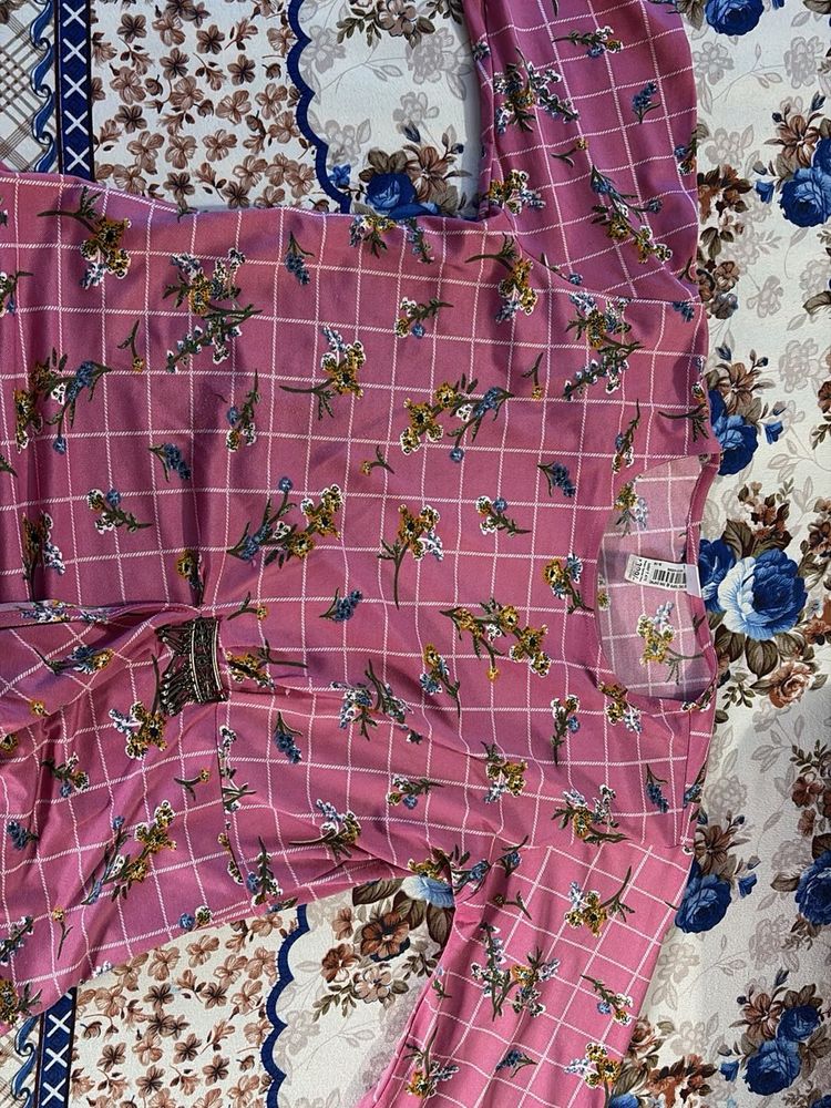Pink Floral Kurta