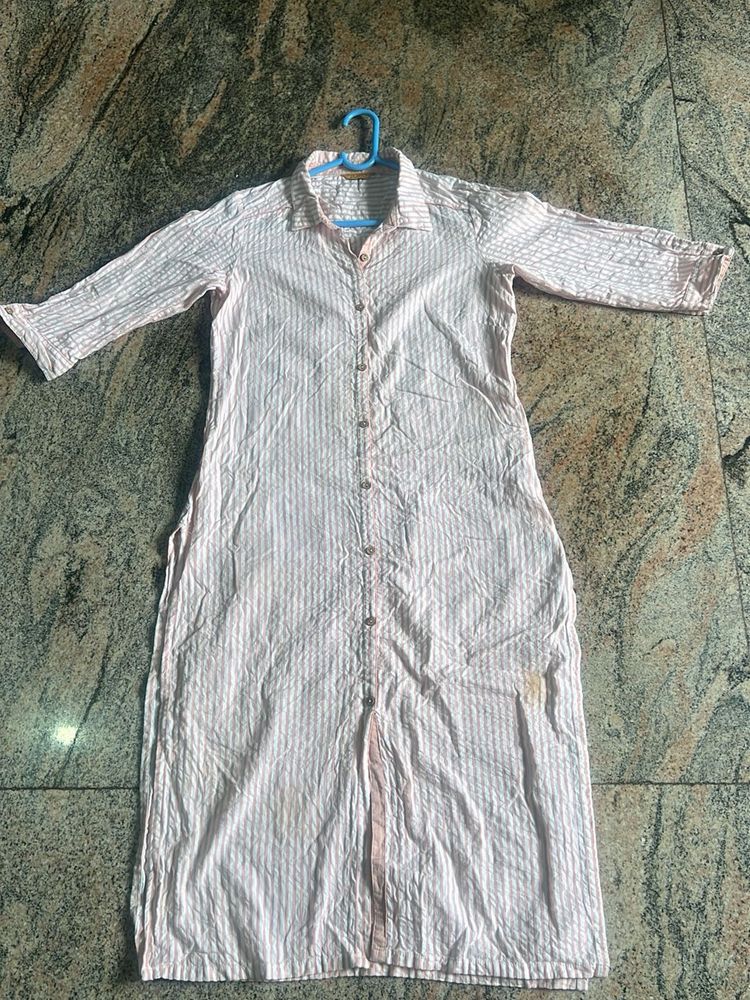 Chic Striped Button-Up kurta