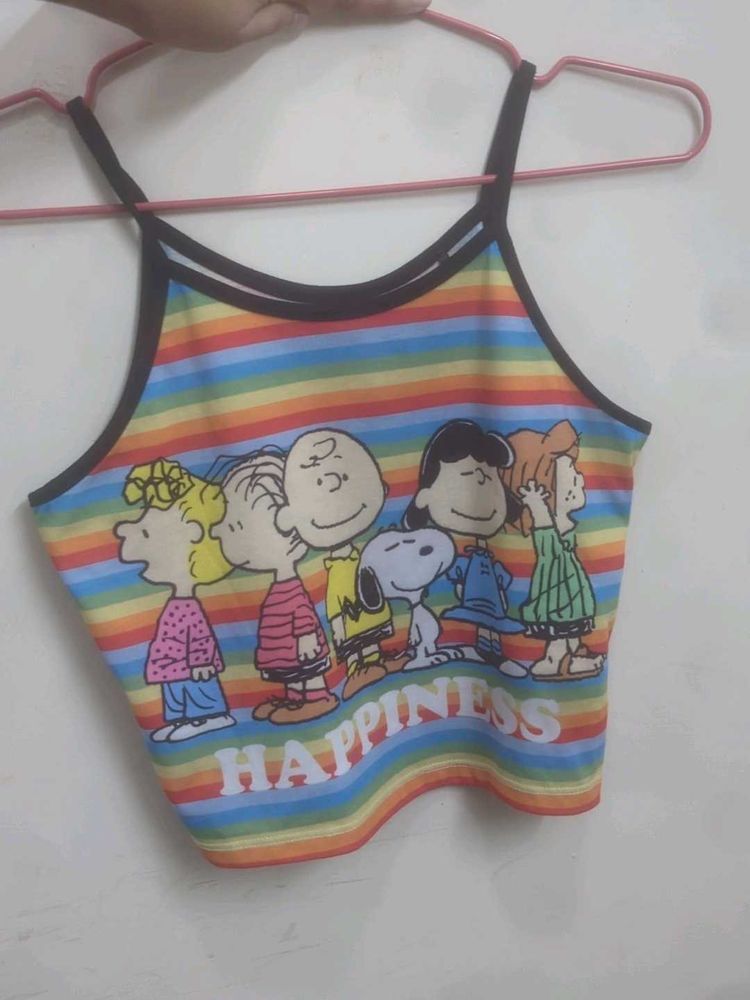 Snoopy Rainbow Crop Top