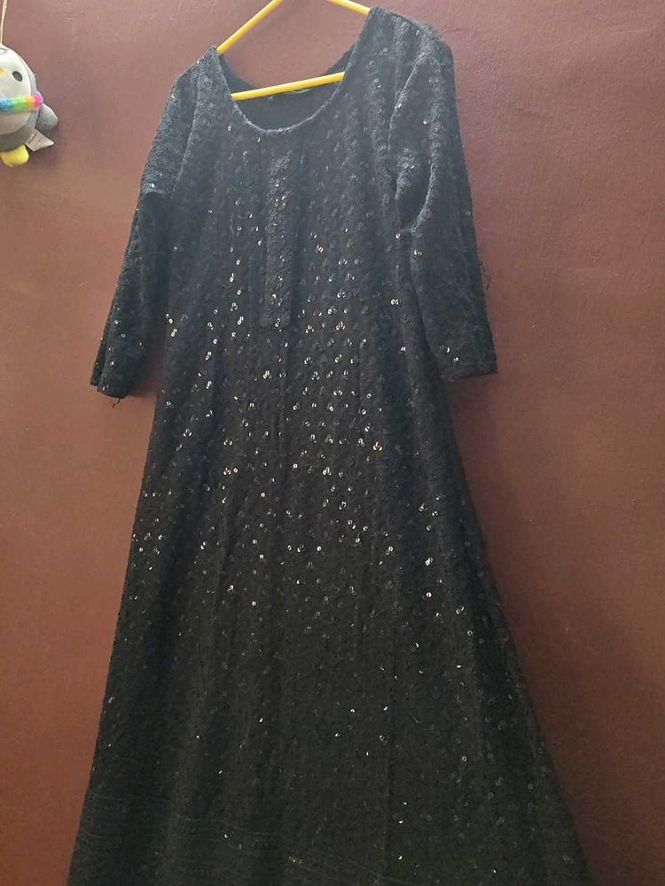 Sparkling Black Ethnic Gown