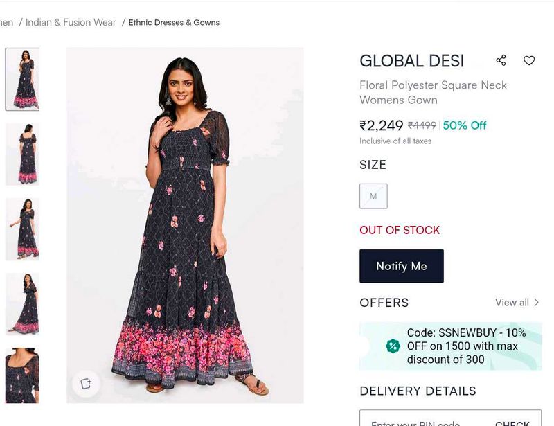 Global Desi Floral Maxi dress