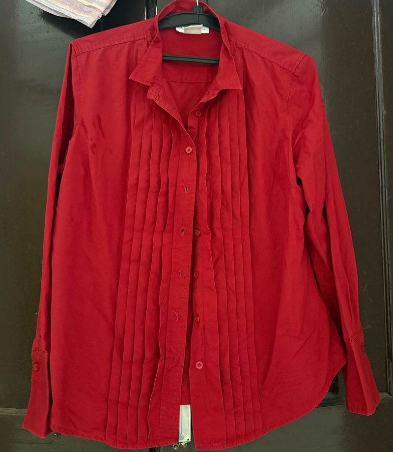 Red Button-Down Shirt