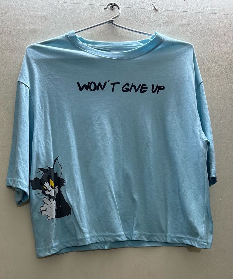 Light Blue Tom &amp; Jerry Graphic T-Shirt