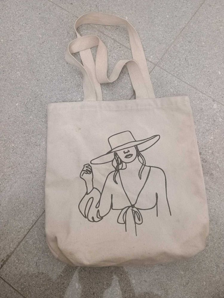 Tote Bag with Woman Design