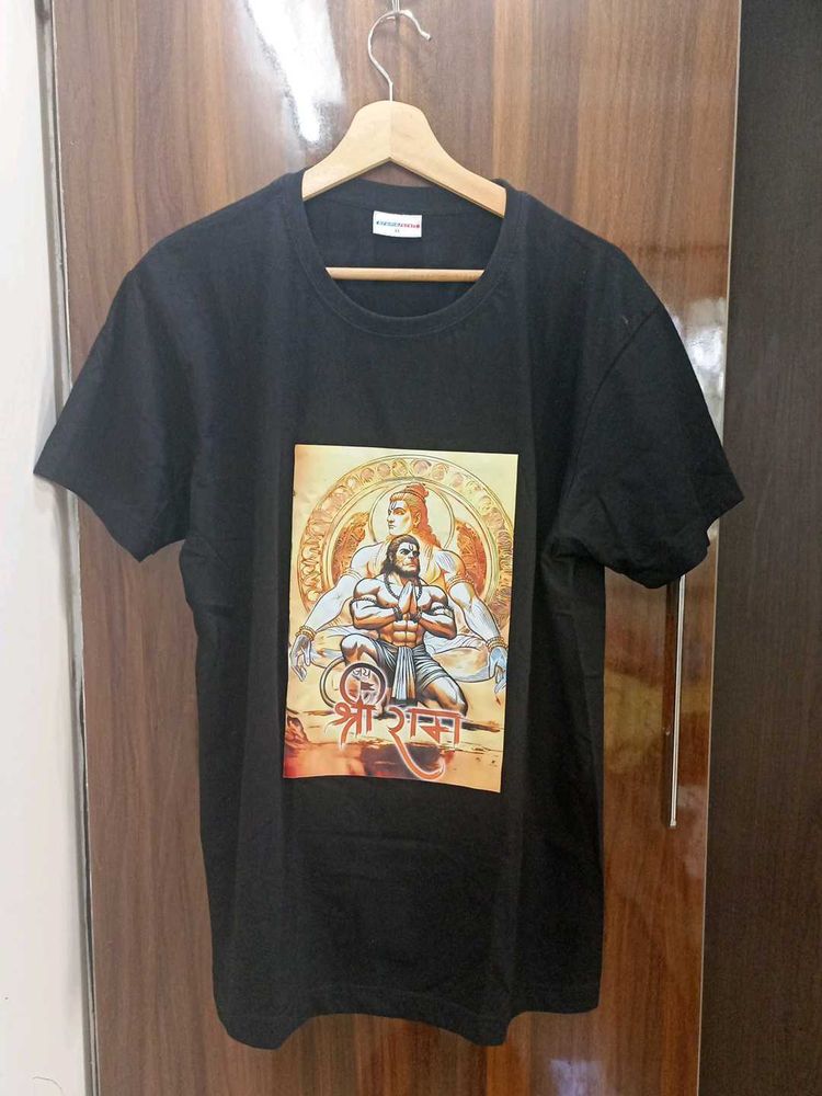 Ram Printed Black T-Shirt