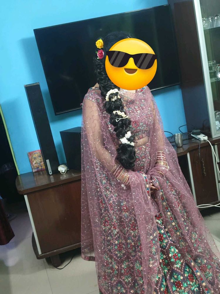 Multicolour Full Embroidery Lehenga .