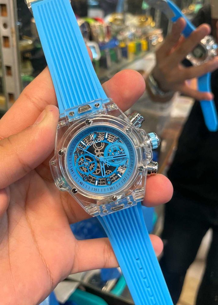 Hublot Blue Rubber Strap Watch PREMIUM MENS WATC