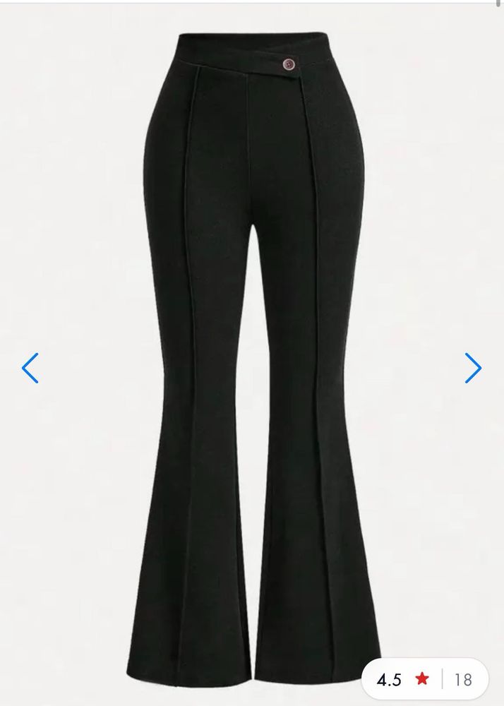 Black High-Waisted Flare Leg Trousers