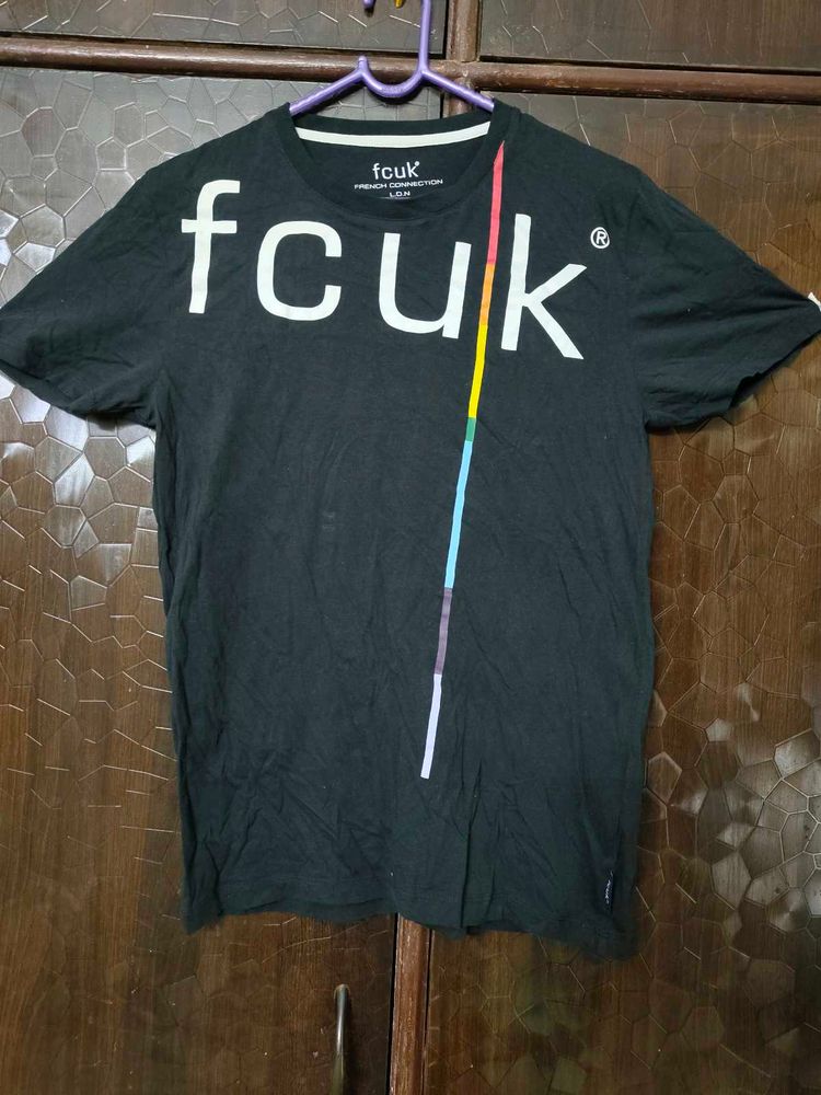 FCUK Black Graphic Tee - Size S