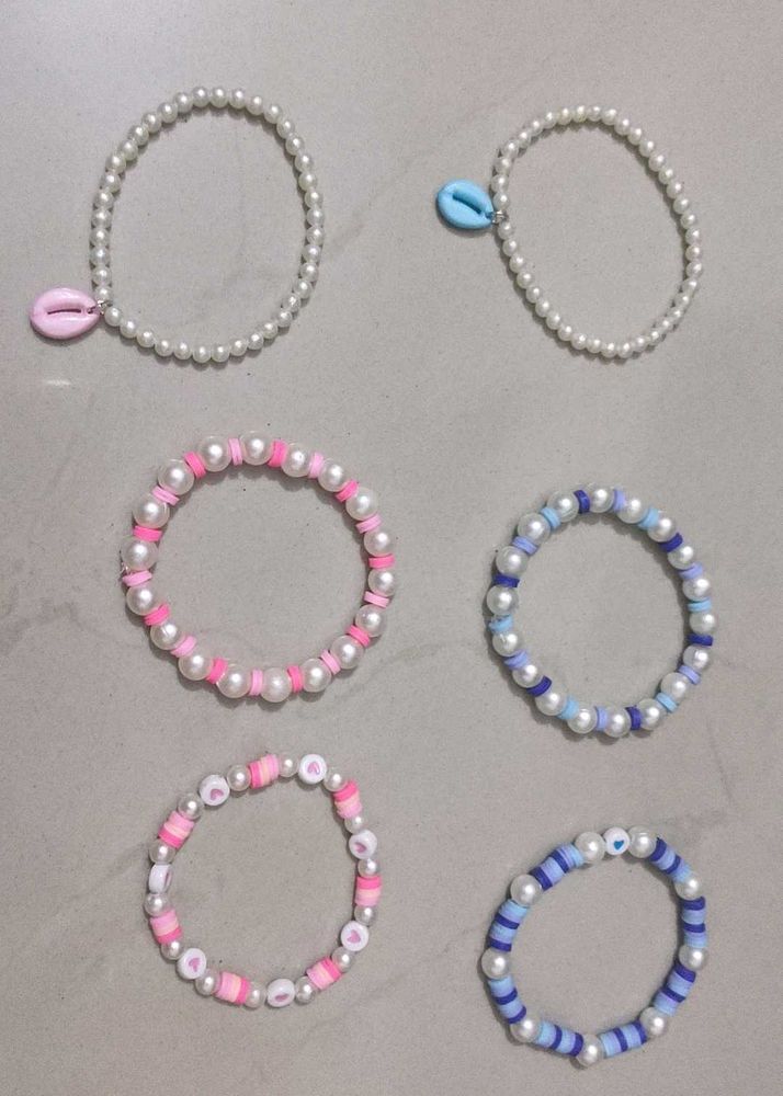 Pearl &amp; Clay Beaded Bracelet Set