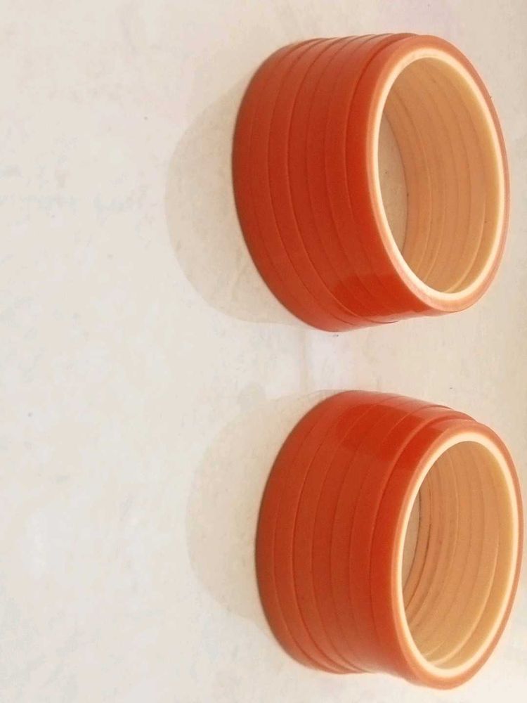 Vibrant Orange rajputi Bangles