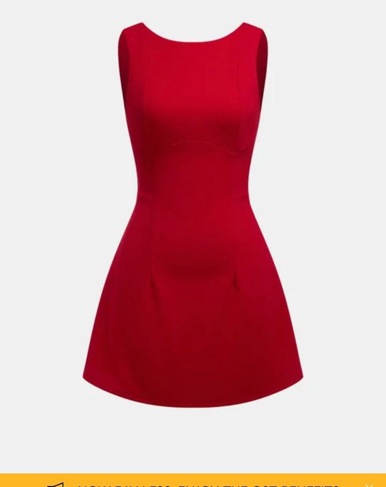 Red backless mini dress
