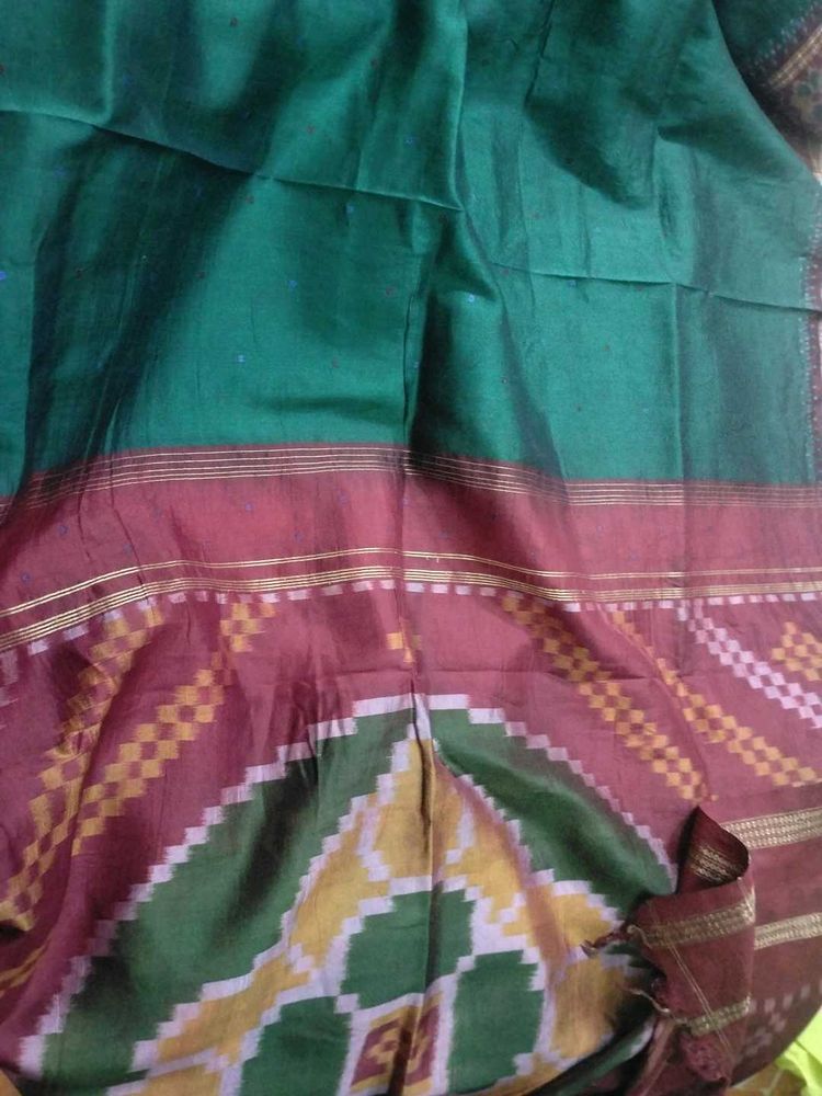 Elegant Green &amp; Maroon Saree