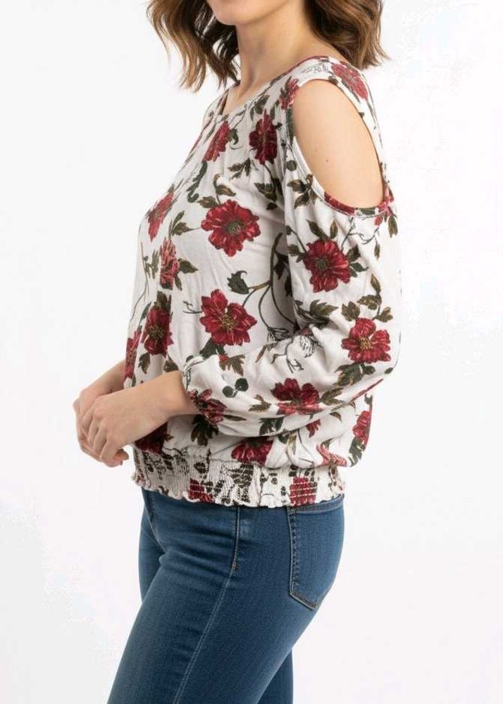 💥offer 💥Floral Cold Shoulder Top