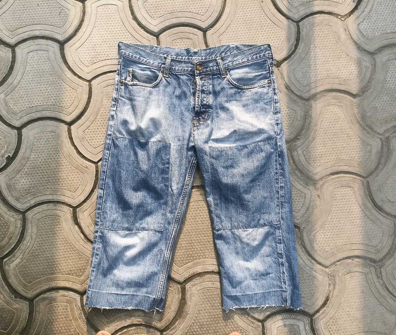 Carhartt Stylish Blue Patchwork Denim Jeans