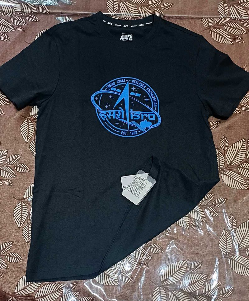 🚀 ISRO Graphic Jet Black T-Shirt 🚀